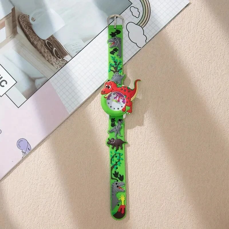 Kids 3D Dinosaur Quartz Watch Cartoon Silicone Student Watch
