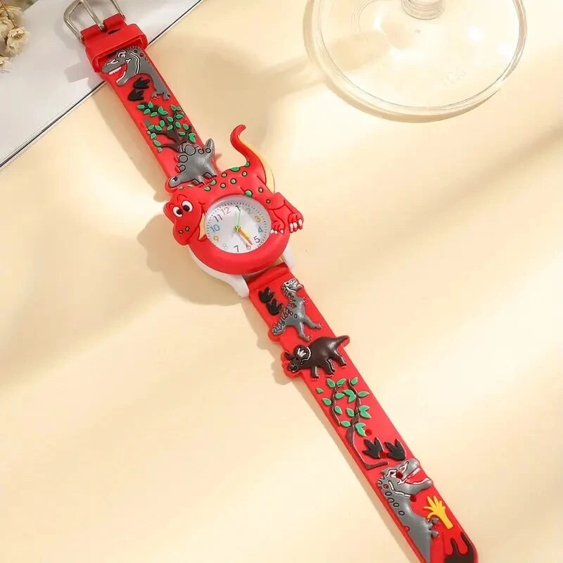 Kids 3D Dinosaur Quartz Watch Cartoon Silicone Student Watch