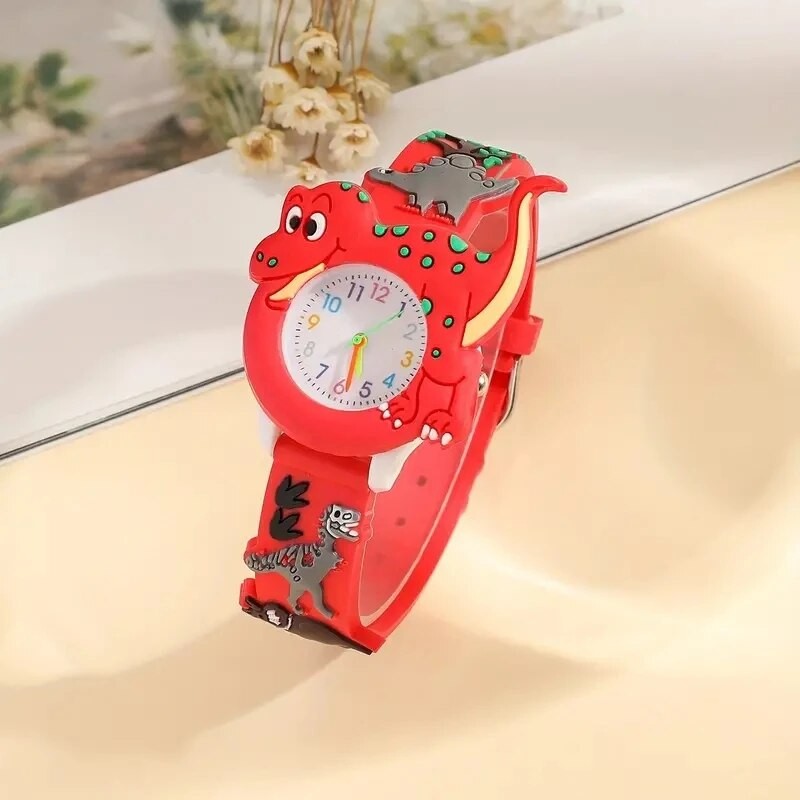 Kids 3D Dinosaur Quartz Watch Cartoon Silicone Student Watch
