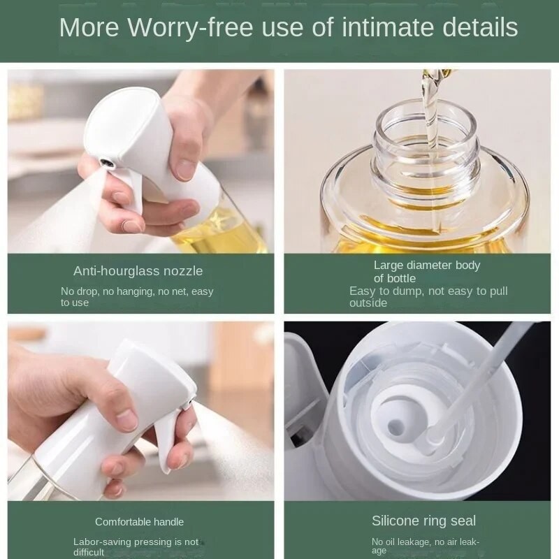 1Pc Oil Spray Bottle 200/300/500ML Kitchen Olive Oil Mist Sprayer