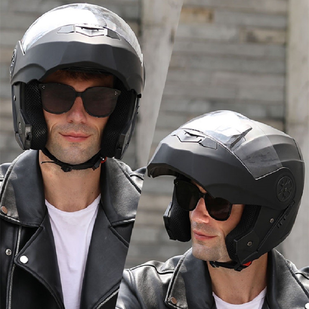 BLD Personalized Full Face Motorcycle Helmet Dual Lens Flip-Up Helmet