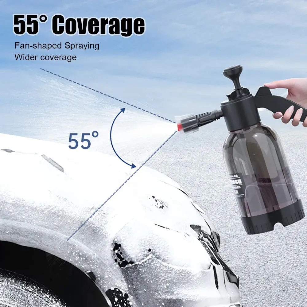 2L Car Washing Foam Spray Pot Hand Pressure Spray with Pressure Relief Valve