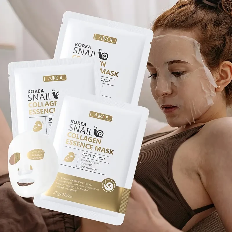 15 Masks, Including 5 with Vitamin C, 5 with Korean Snail Essence, and 5 with Japanese Sakura - Perfect Gift for Christmas,