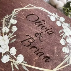 Creative Wooden Wedding Message Book, Photo Album, Notebook