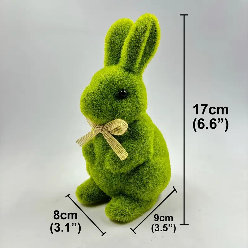 1pc, Classic Gardening Decoration Flocking Rabbit 22cm