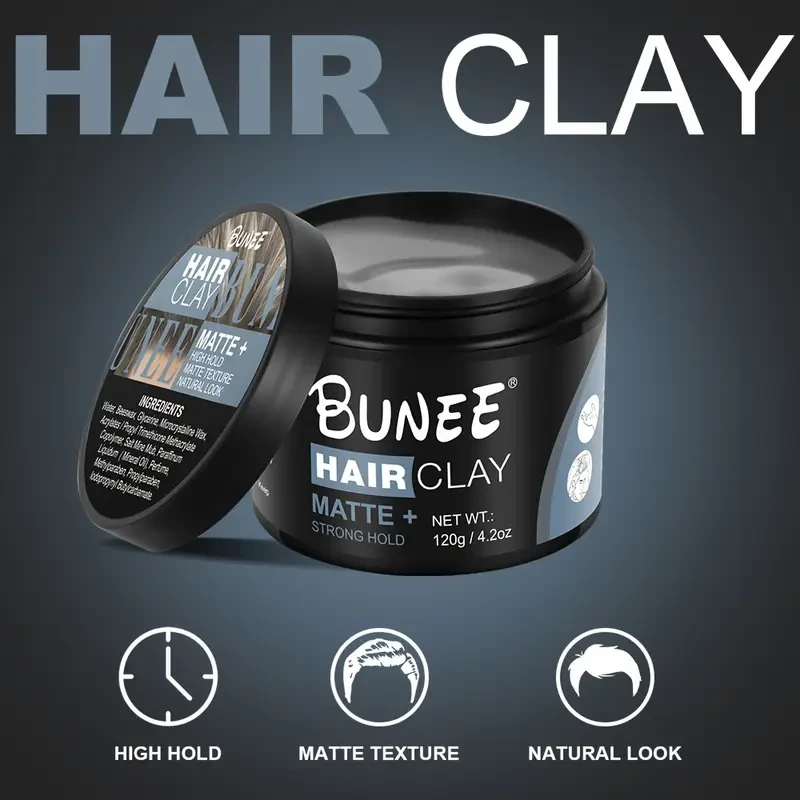 Matte Hair Clay, Strong Hold Hair Styling Wax Gel, Long Lasting And Fluffy