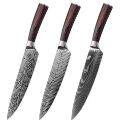 Stainless Steel Chef Damascus Grain Kitchen Knife