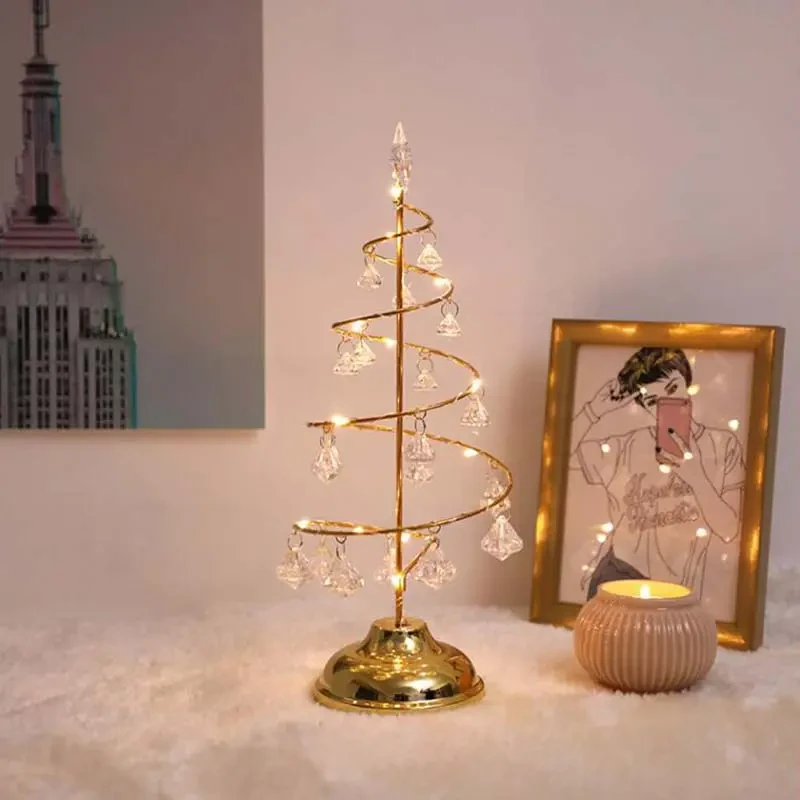 Crystal Christmas Tree Led Lights Indoor Decoration Fairy Lights Bedroom String Lights