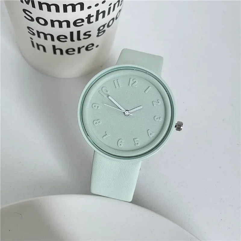 Women Quartz Watch Macaron Color Retro Digital Wristwatch