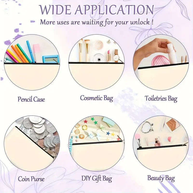 Chic Canvas Cosmetic Bag with Zipper Stylish & Practical Travel Makeup Pouch & Toiletry Organizer for Women