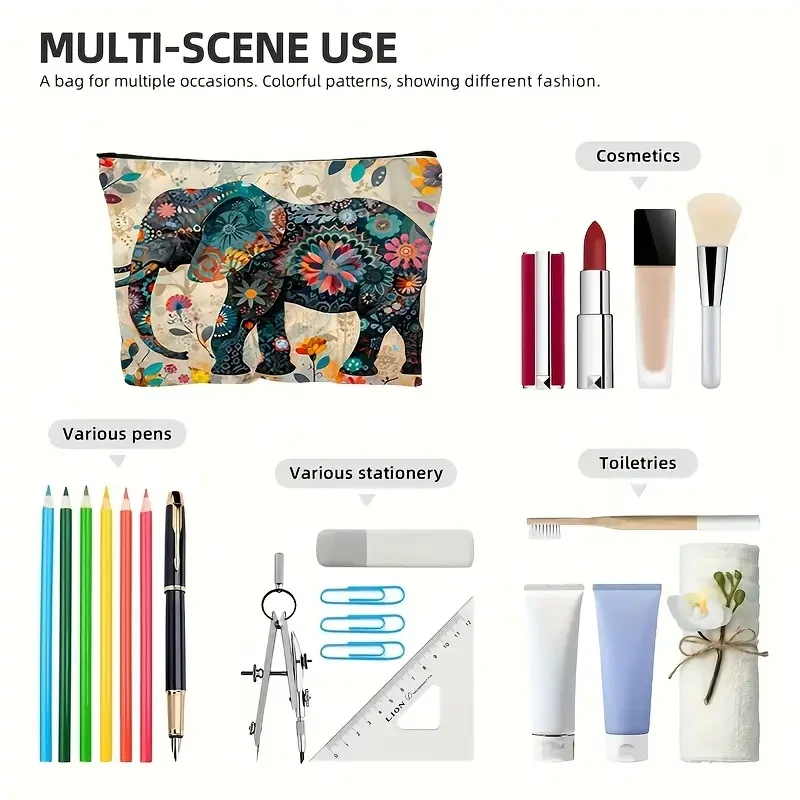 Chic Canvas Cosmetic Bag with Zipper Stylish & Practical Travel Makeup Pouch & Toiletry Organizer for Women