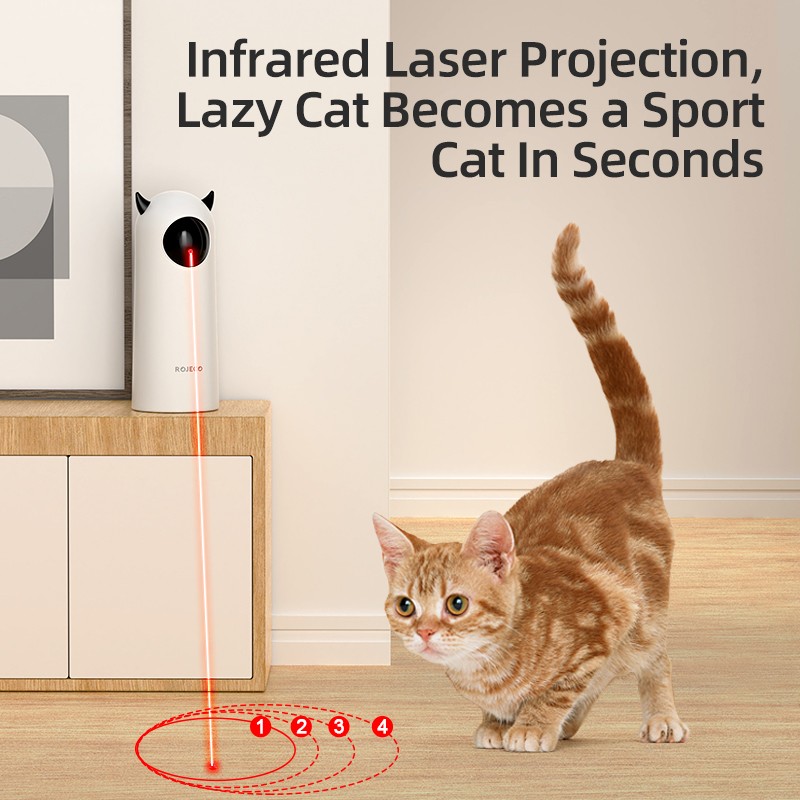 ROJECO Automatic Cat Toy Smart Interactive LED Laser for Cats and Dogs