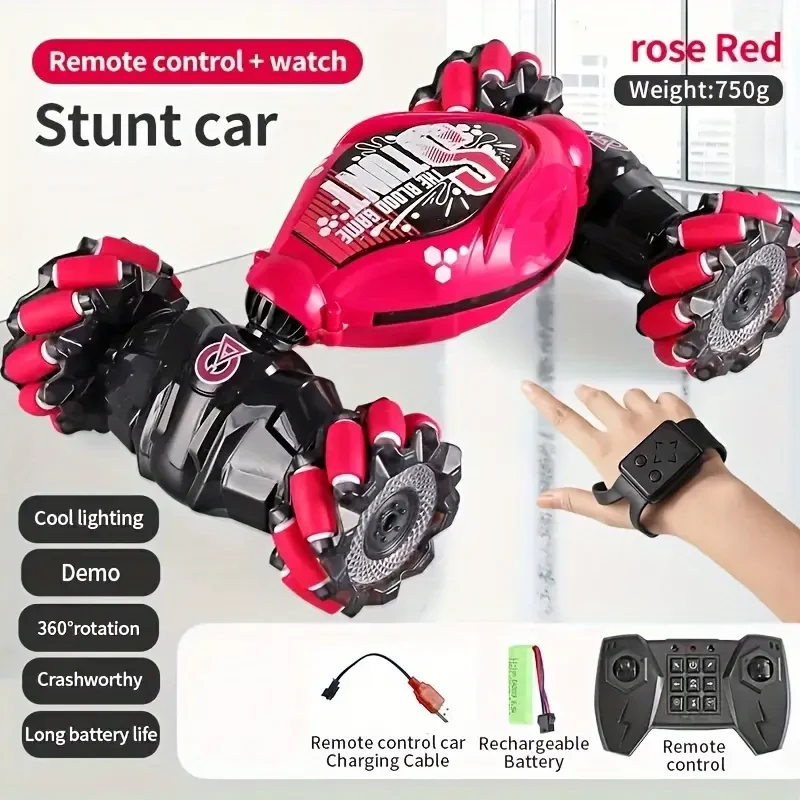 TurboDrift 4WD Gesture Controlled RC Car Dual-Side Rotating Off-Road Vehicle with LED Lights & Music
