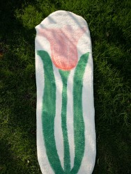 Hand-painted Tulip Popular Sofa Bedroom Bedside Carpet