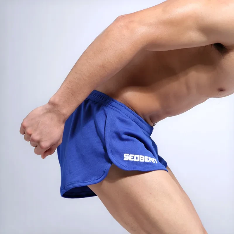 Men's Home Yoga Running Gym Panties Men's Sports Shorts Blue