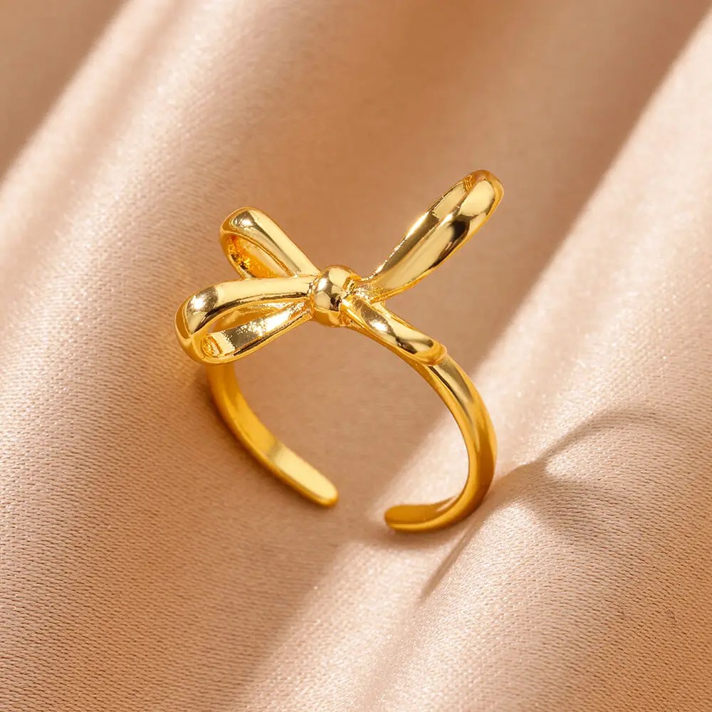 Bowkot Rings for Women & Girls: Open Waterproof Premium Stainless Steel Ring