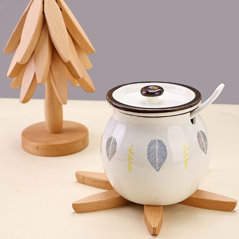 4PCS Tree Design Stand Wooden Trivets