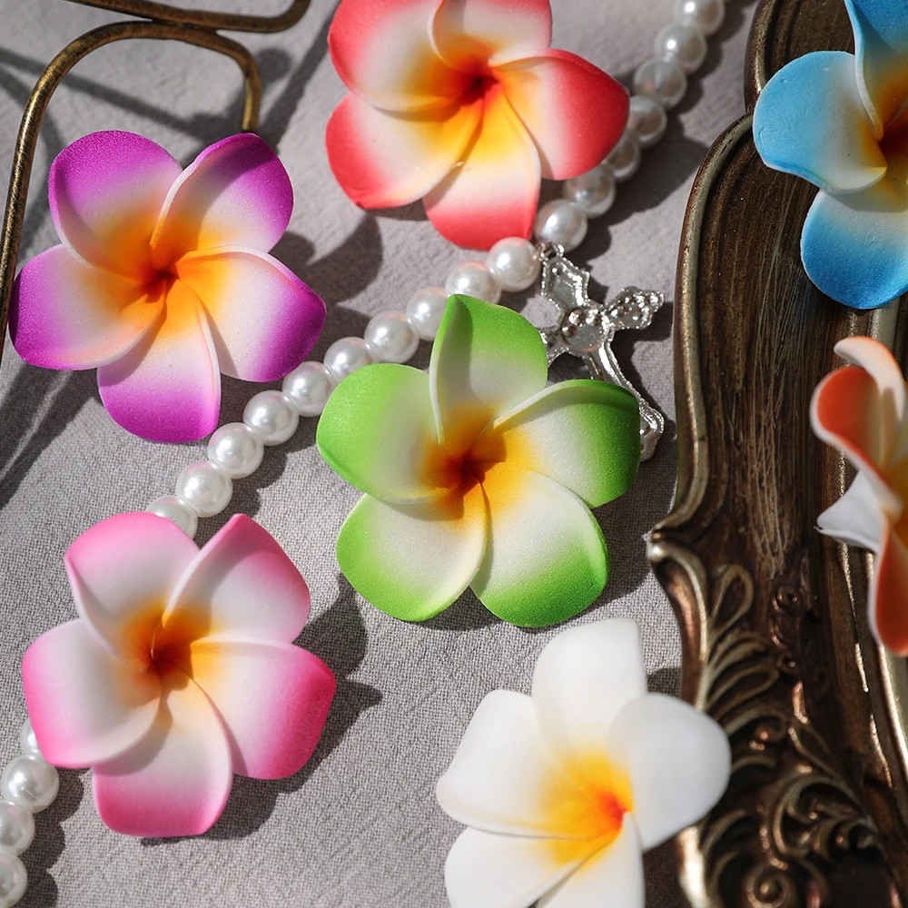 10Pcs Artificial Hawaii PE Foam Flowers 5cm DIY Flower Set