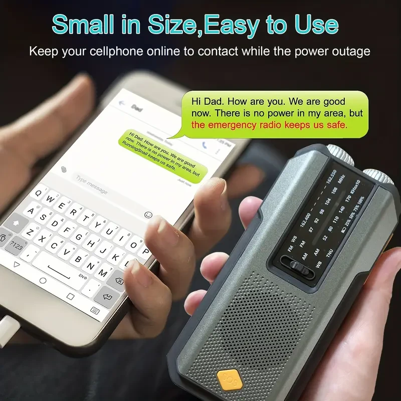 Daykit Hand Crank Radio  AM/FM, Solar, Flashlight & SOS Alarm