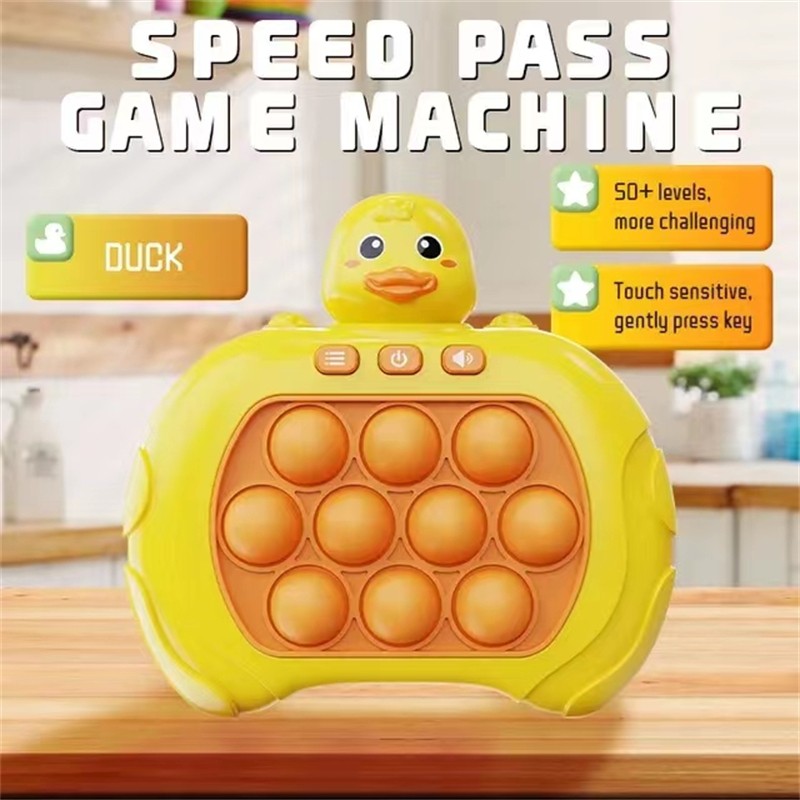 Quick Push Bubbles Game Machine Kids Cartoon Fun Whac-A-Mole Squeezing Anti-Stress Sensory Bubble Pop Fidget Toy