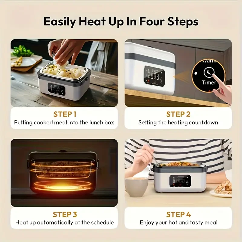 Portable Electric Lunch Box with Thermal Insulation - USB-C Fast Heating