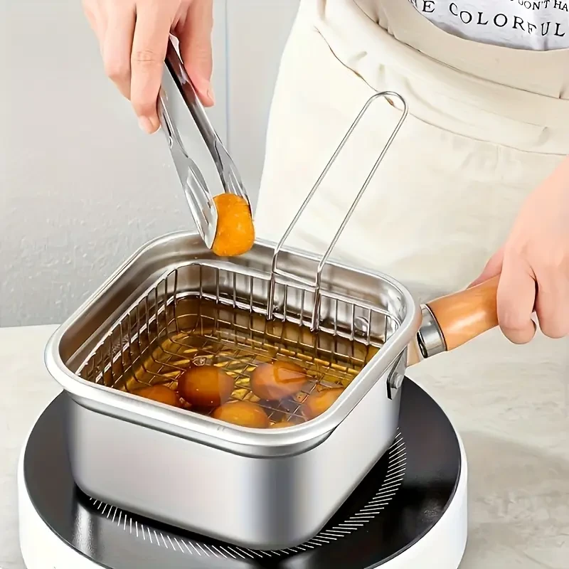 3pcs Stainless Steel Deep Fryer Set