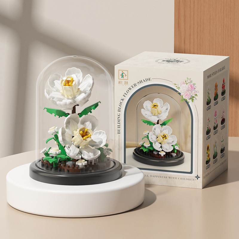Eternal Flower Basket Decoration Rose Bouquet Children Educational Assembly Toy