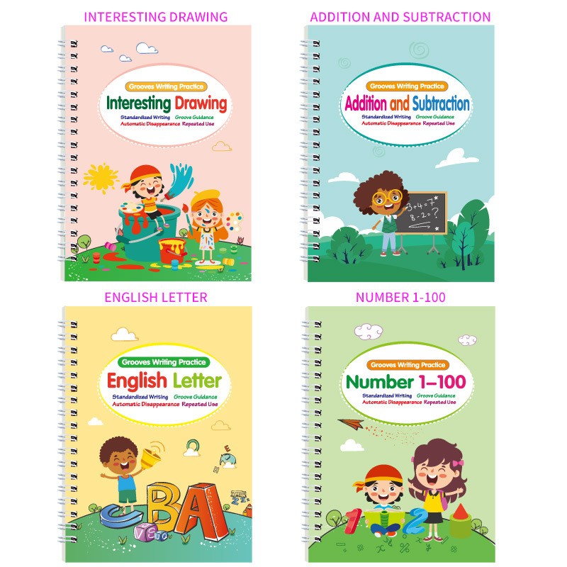 Full English Groove Copybook Children's Alphabet Digital Painting