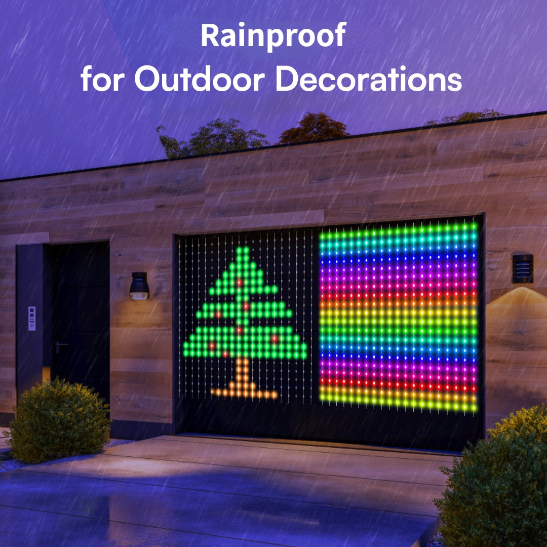 6.6x6.6ft Smart Window Light – RGB-IC Dynamic LED Curtain String Light for Indoor and Outdoor Use, Perfect for Halloween, Christmas, and Valentine’s Day