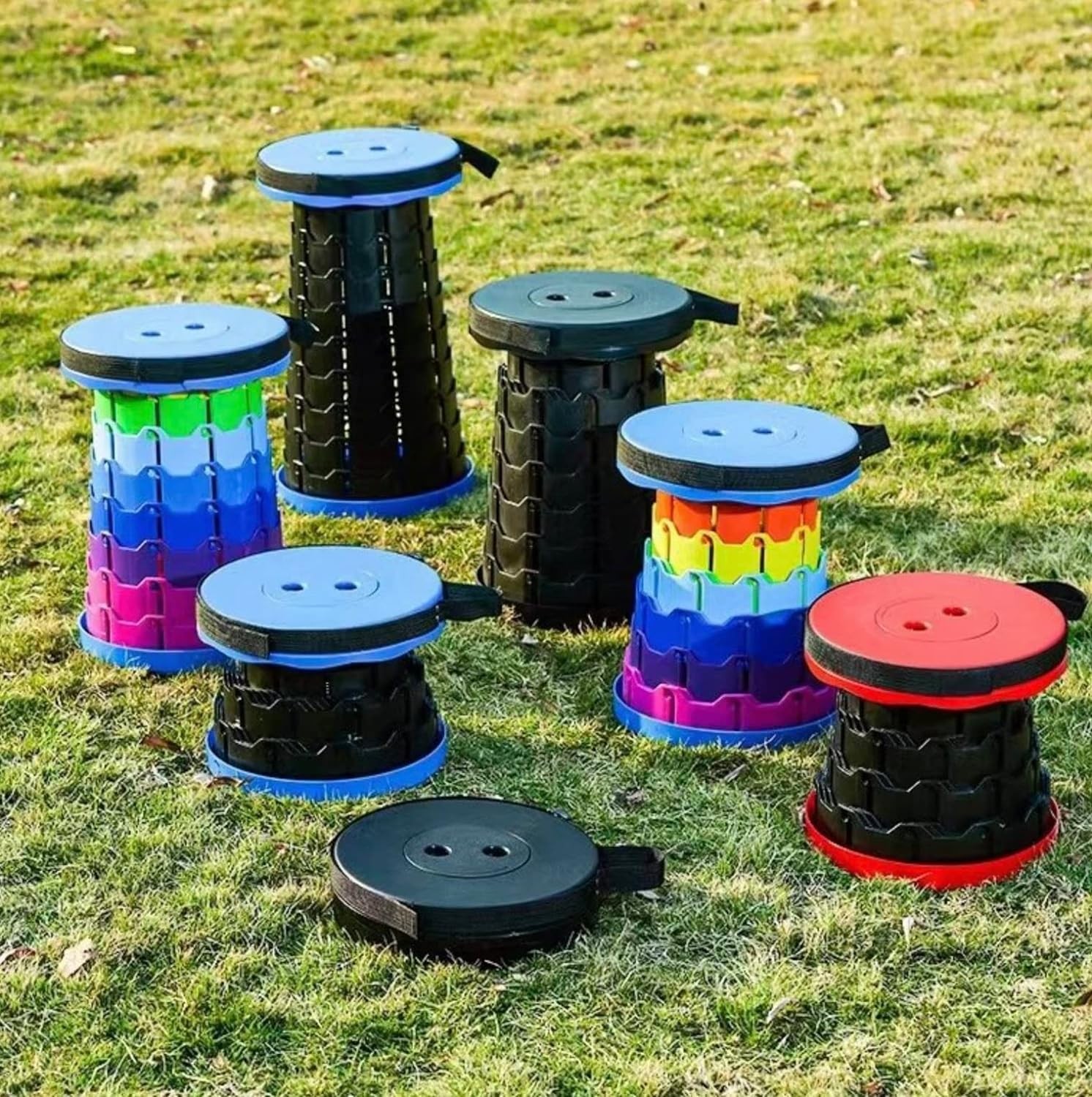 Folding Telescopic Stool Outdoor Portable Folding Chair, Travel, Fishing, and Queuing Stool