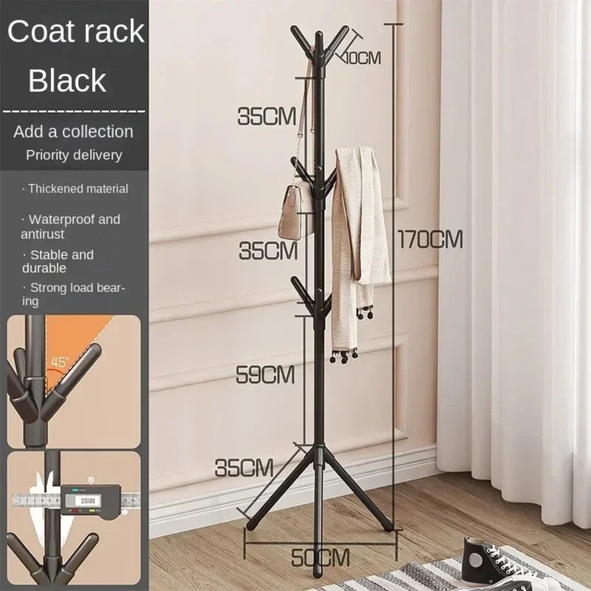 Clothes and Hats Rack Vertical Tree Branch Shape Holder