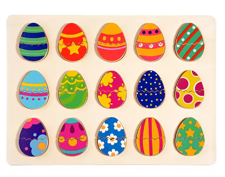 Wooden Egg Pairing Puzzle, Colorful Eggs Matching Game for Early Education,Color Cognition,Exercise Hand-Eye Coordination