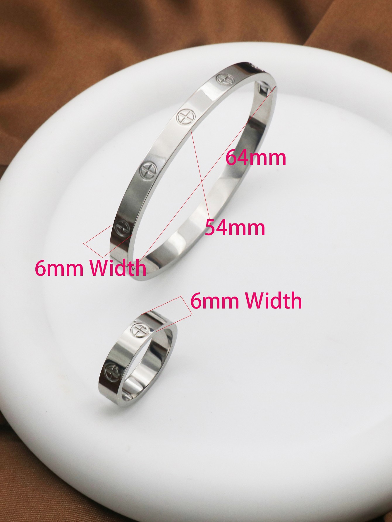 2pcs 6mm Width Fashion Design Couple Bracelets & Bangles Set for Women and Men