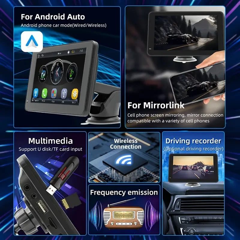 Car Stereo - Portable Wireless 7Touch Screen