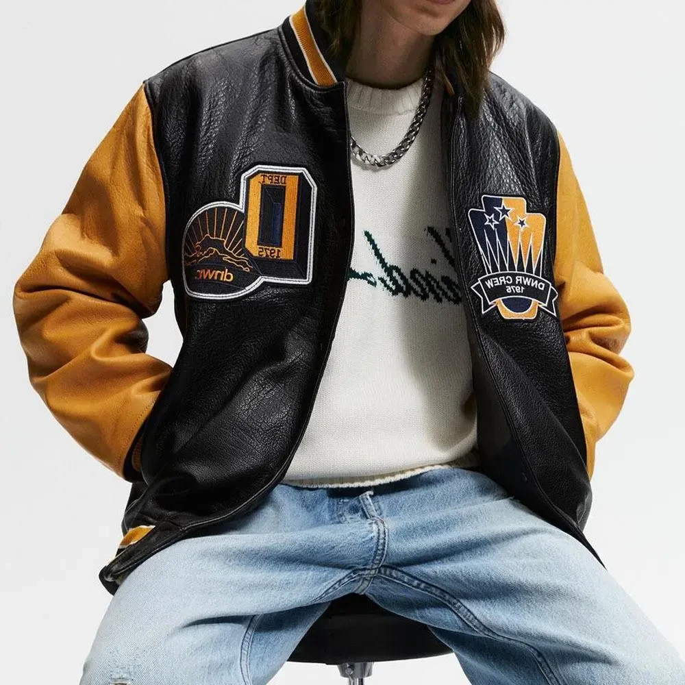 baseball jacket black and yellow