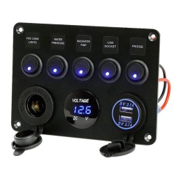 5 Gang ON-OFF Car Boat Switch Control Panel