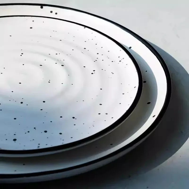 Ceramic Spot Steak Plate Decorative Tray Tableware