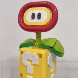 NEW MOC Piranha Plant Model  Assembled Building Block Brick, Fit Flame Flower