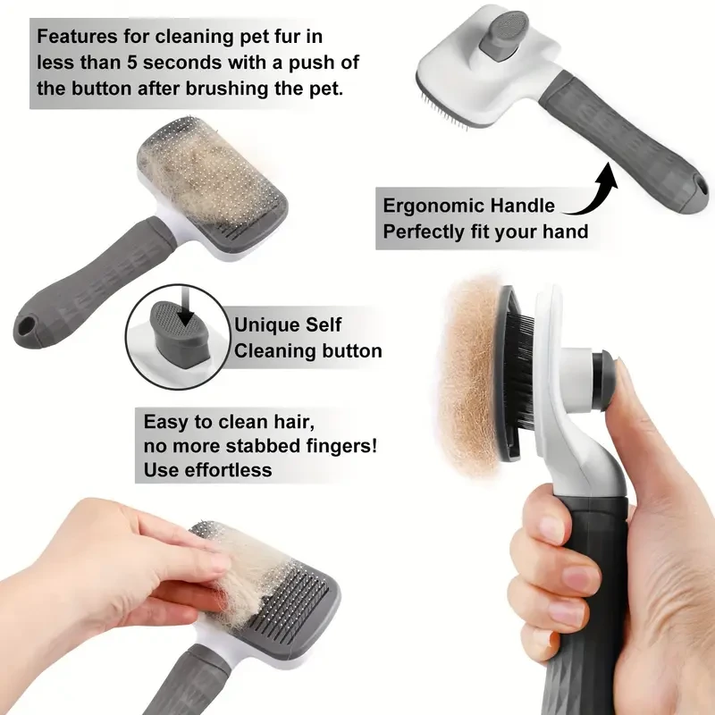 Heavy-Duty Pet Massage Comb & Brush | Efficient Undercoat Remover |