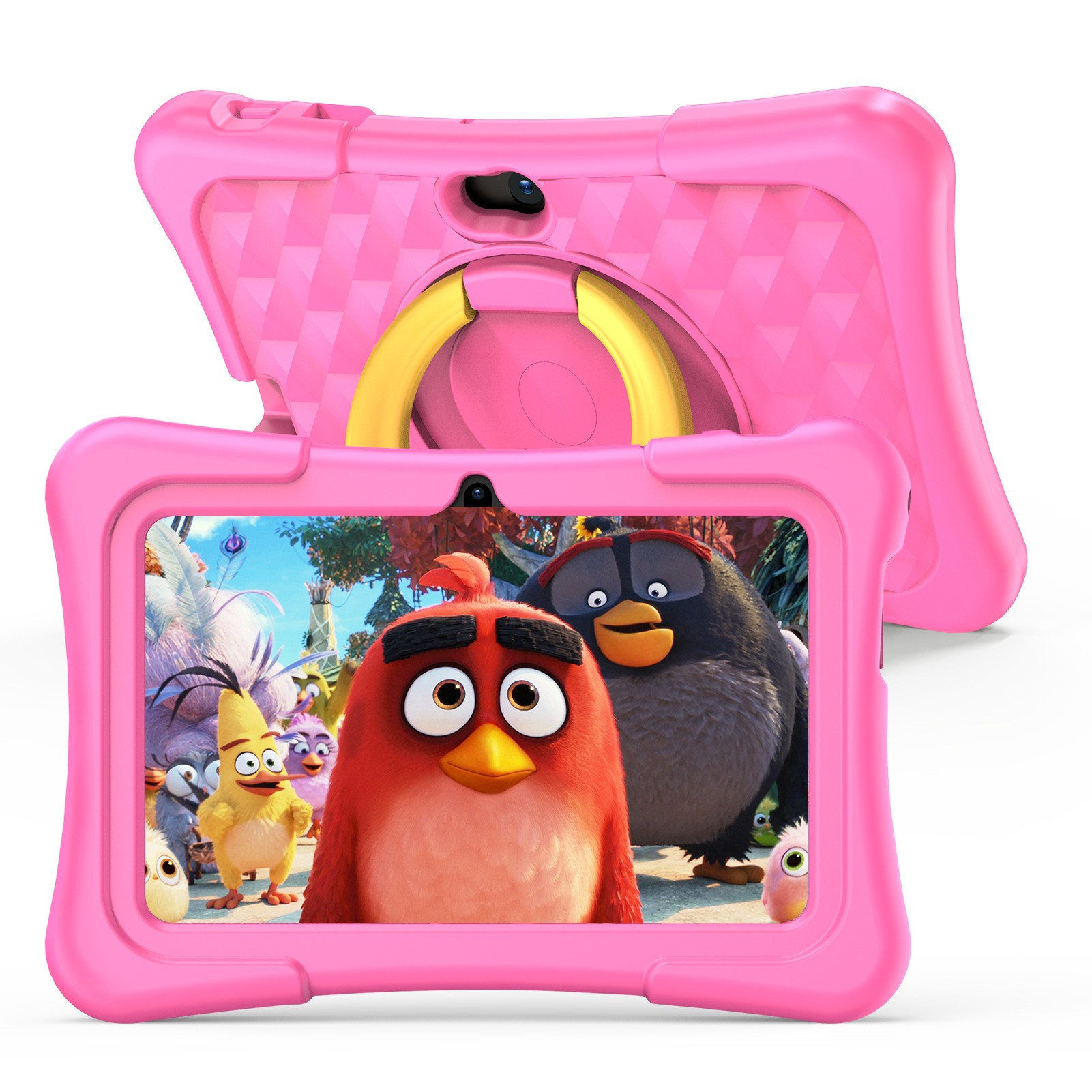 7-inch Children Education Flat With Protective Silicone Cover 360-degree Rotation Handle Bracket