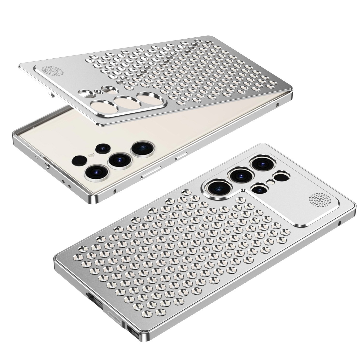 S25ULTRA Aromatherapy Spring Fastener Shell Aluminum Alloy Heat Dissipation Phone Case