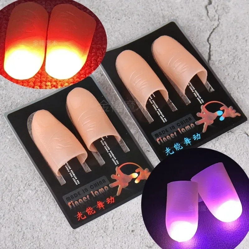 2 Pcs/Set Magic Thumbs Light Toys for Adults Magic Trick Props, Blue LED Flashing Fingers