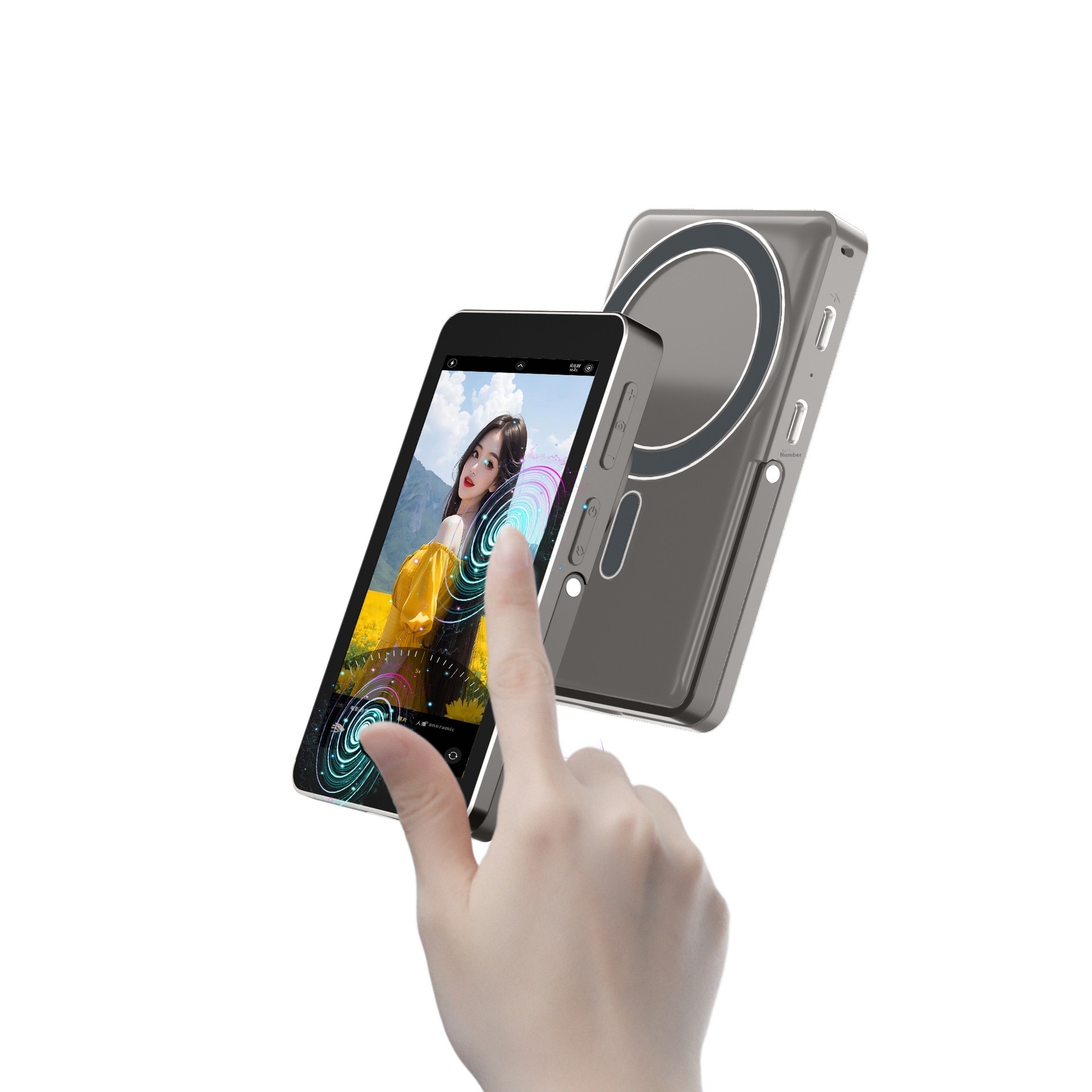 Touch Screen Zoom Mobile Phone Rear Magnetic Suction