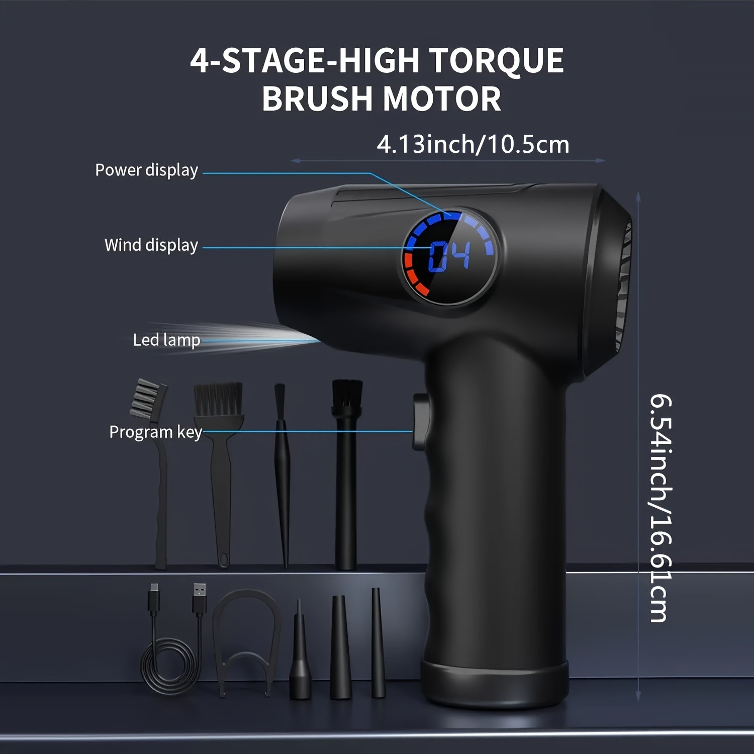 Cordless Electric Air Duster  51000 RPM High-Power Blower, Adjustable Speed, 6000mAh Fast Charging, LCD Display