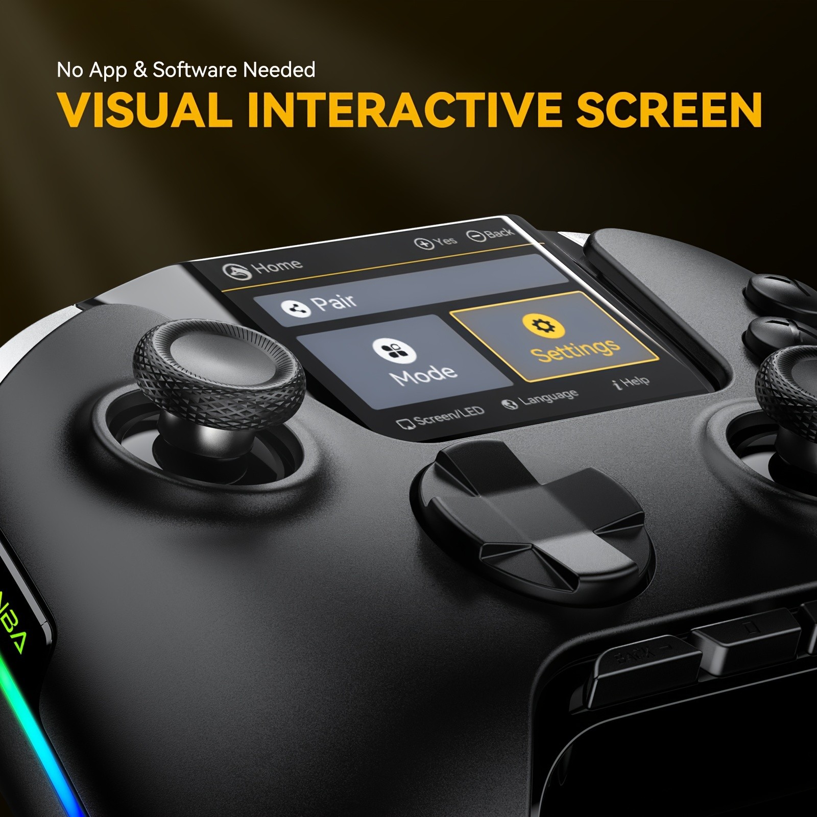 (No Drift) Interactive Screen Wireless Gaming Controller  iOS, Switch, PC, Android, Steam Deck Compatible