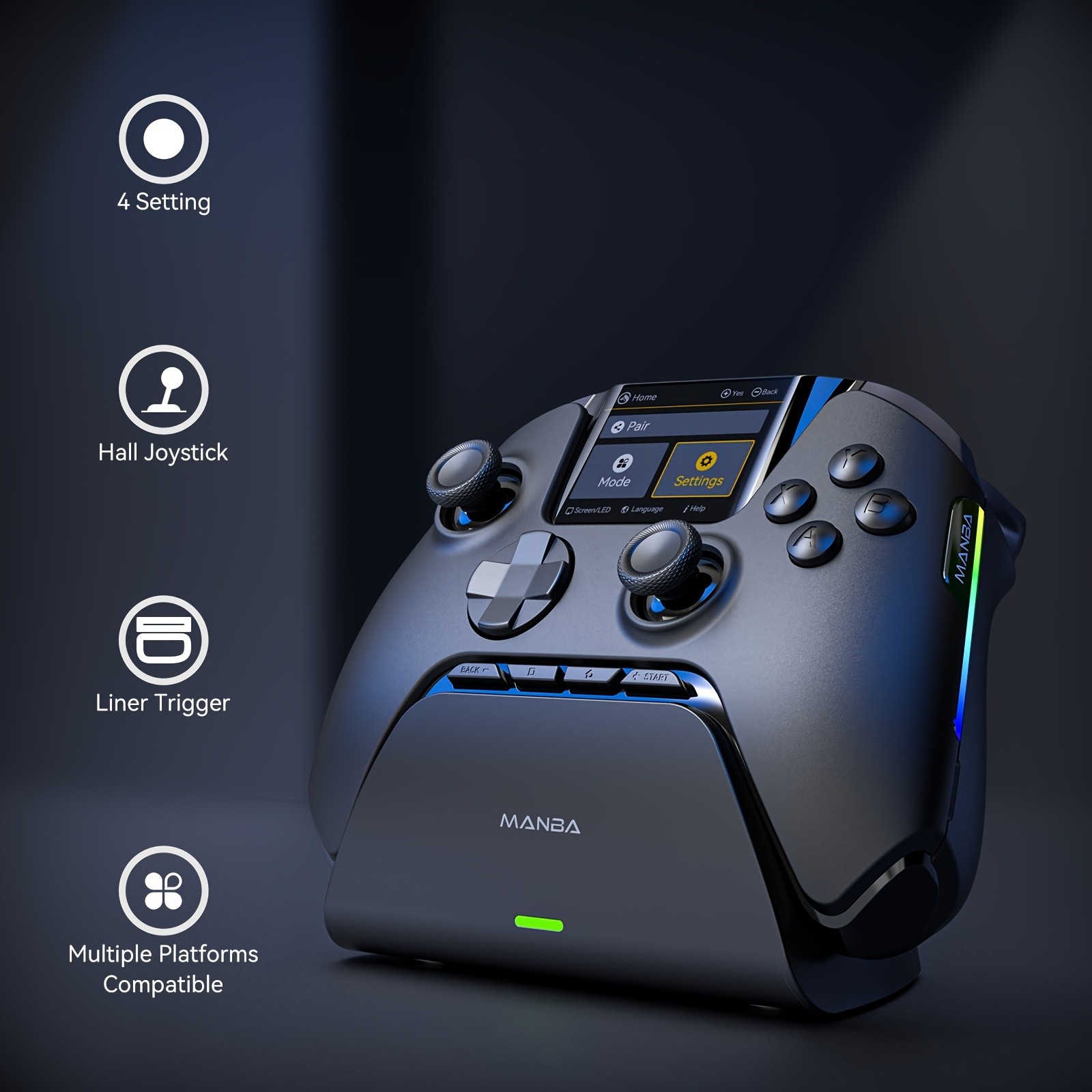 (No Drift) Interactive Screen Wireless Gaming Controller  iOS, Switch, PC, Android, Steam Deck Compatible