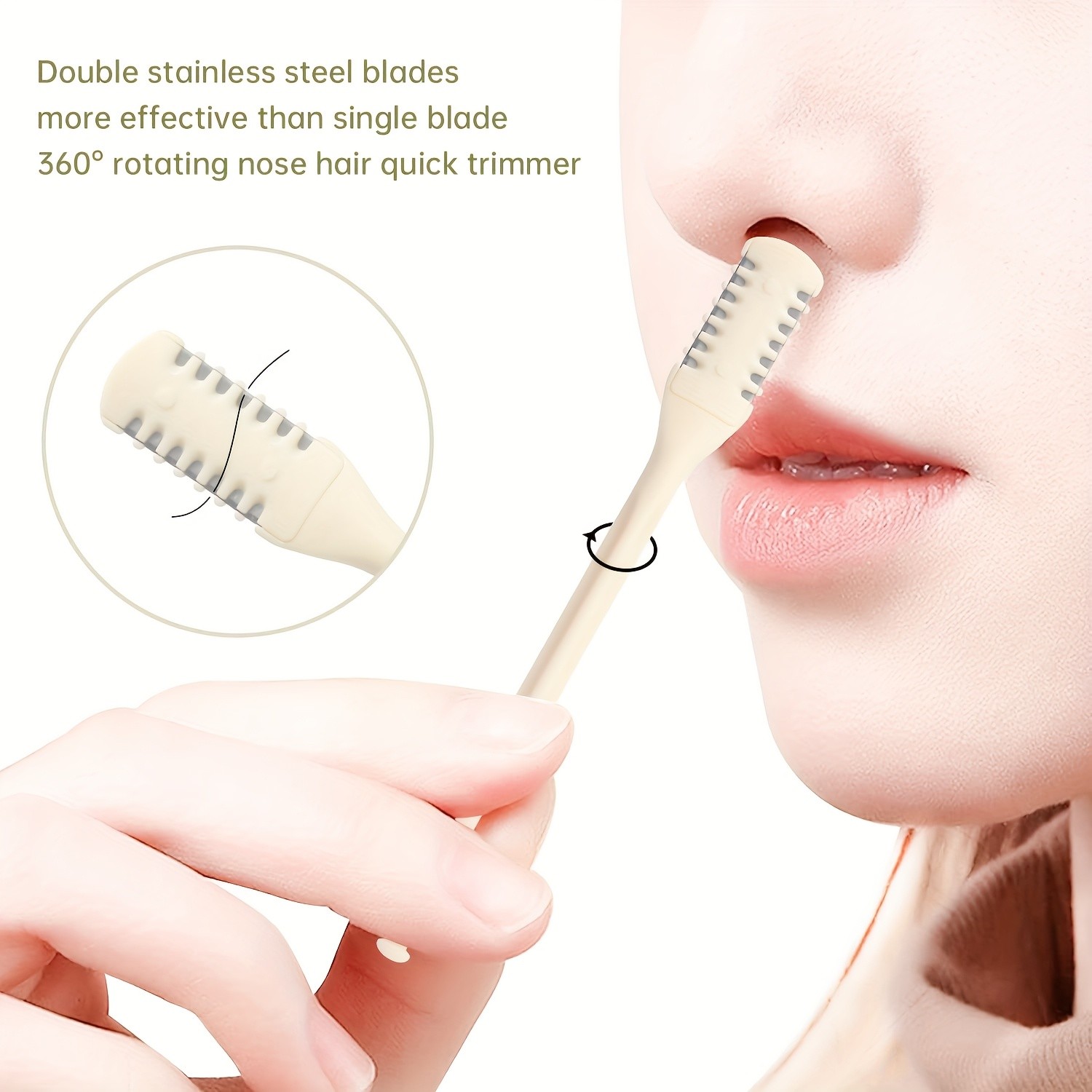 8pcs Dual-Sided Nose Hair Trimmer  2-in-1 Nose Hair Removal Tool with 360 Rotating Design