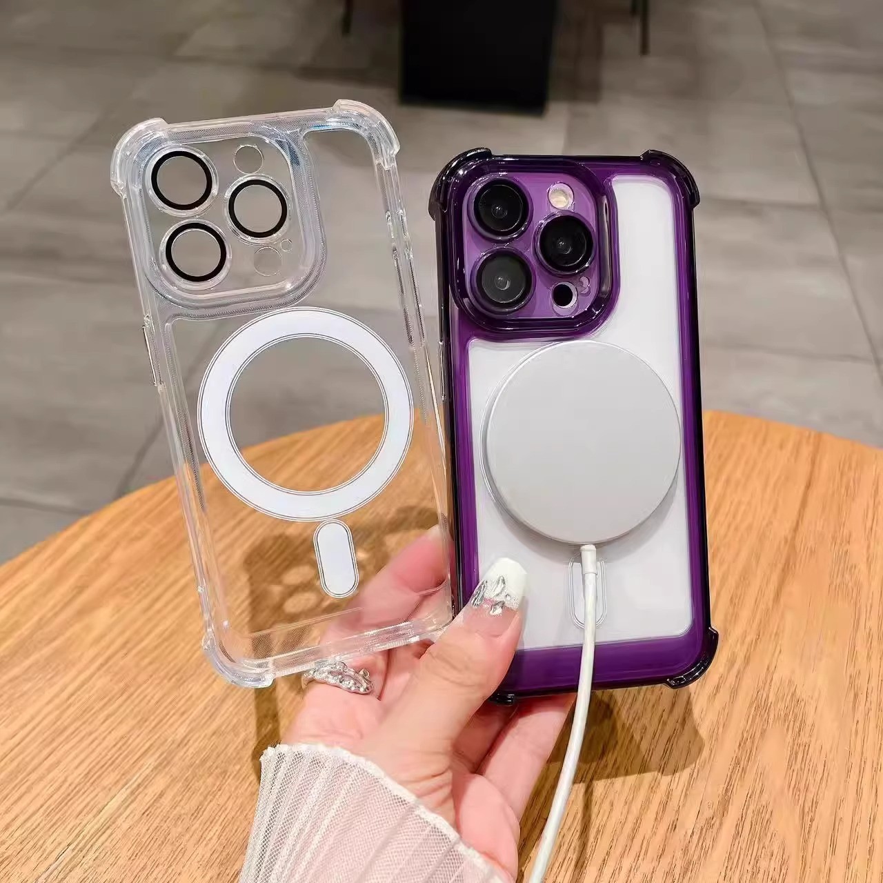Transparent Airbag Phone Case Comes With Lens Protector All-inclusive Protective Cover