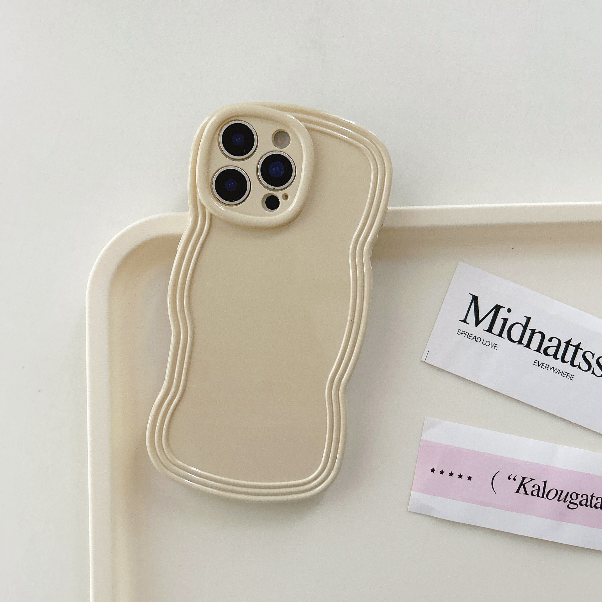 Simple Cream Candy Color Wave Phone Case