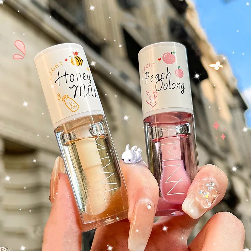 Peach Milk Honey Lip Oil Relieves Dryness, Moisturizing Lip Gloss
